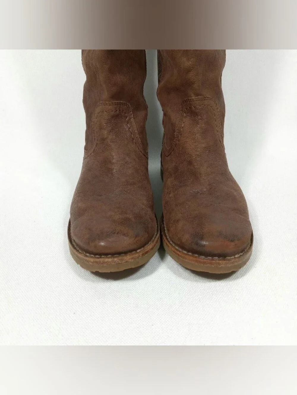 FRYE Celia x Stitch tall riding boots in brown Women's Size 6.5